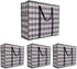 Heavy Duty Large Moving Bags, 90L Big Organizer Storage Bags With Durable Zipper, Water Resistant Totes, Carrying Bag, Camping Bag for Clothes, Bedding, Comforter, Pillow, Moving(Set of 4)