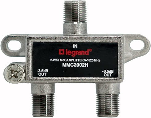 Legrand, Home Office & Theater, Cable Splitter, Black, Signal Splitter, 2 Way, VM2202V1