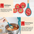 Kitchen Utensils Set of 6, E-far Silicone Cooking Utensils with Wooden Handle, Non-stick Cookware Friendly, Includes Spatula/Ladle/Slotted Turner/Serving Spoon/Spaghetti Server(Teal Blue)
