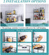 Bathroom Countertop Organizer Rack, SAUCE ZHAN Wall Mounted Spice Rack Organizer for Kitchen Counter Storage Shelf Foldable 2 Tier Cabinet Seasoning Racks Wire Makeup Organizer Shower Vanity Tray