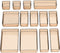SMARTAKE 13-Piece Drawer Organizer with Non-Slip Silicone Pads, 5-Size Desk Drawer Organizer Trays Storage Tray for Makeup, Jewelries, Utensils in Bedroom Dresser, Office and Kitchen (Light Brown)