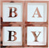 Rose Gold Baby Shower Boxes Party Decorations 4 Clear & Transparent Blocks, First Birthday Centerpiece Decor Supplies for Boys and Girls, Gender Decor (Rose gold)