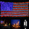 American Flag Lights, 6.56ft x 3.28ft Red White Blue Led Flag Lights, 390 LED Flag Net Lights with 8 Modes for Independence Day, Memorial Day, Christmas Day, Festival Decorations