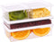 JCXivan Produce Saver Storage Containers with Lids,Set of 4 Refrigerator Organizer Bins,LeakProof Food,BPA Free Plastic,Use in Snacks ,chopped salad and Fruit,Stackable