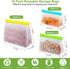 10 Pack Reusable Food Storage Bags & 6 Pack Silicone Stretch Lids Leakproof Silicone Stand Up Food Bags Extra Thick Food Grade BPA Free Freezer Bags for Lunch Sandwich Snack Meat Fruit