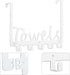 Bath Over The Door Towel Rack 5 Hooks Towel Holder Wall Hooks for Robe, Towel, Coat, Bag- White