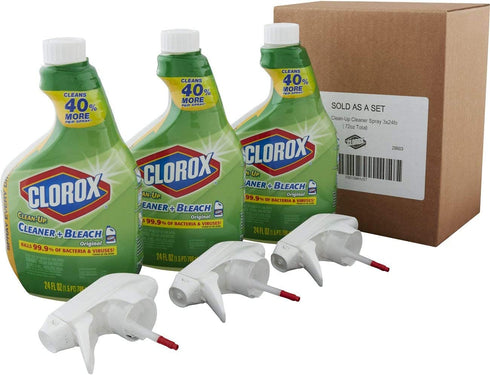 Clorox Clean-Up All-Purpose Cleaner with Bleach, Spray Bottle, Original, 24 Fl Oz (Pack of 3)