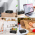 REACHER Alarm Clock Radio with Wireless Charging & USB Charger, Large LED Dimmable Display, 2 Wake Up Sounds, Adjustable Volume, FM Radio, Sleep Timer, Battery Backup for Bedroom, Office (Wood Grain)