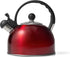 Diamond Home 2.5 Liter Stainless Steel Whistling Tea Kettle - Modern Stainless Steel Whistling Tea Pot for Stovetop with Cool Grip Ergonomic Handle - Red
