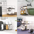 JANUS LiANG 2-Tier Bathroom Organizer Countertop - Makeup Organizer Cosmetic Holder Corner Storage Shelf Kitchen Spice Rack (Chrome + Black)