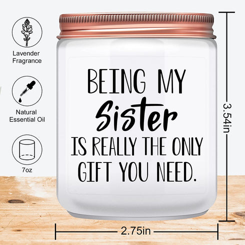 Funny Sister Gifts- Birthday Gifts for Sister- Gifts for Sisters from Sisters, from Brother- Christmas Gifts & Thanksgiving Gifts for Sister- Valentines Day Sister Gifts- Lavender Candles