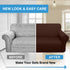 Luxurlife Thick Sofa Covers 1-Piece Stretch Couch Cover for 3 Cushion Couch Latest Jacquard Sofa Slipcover for Pets Kids Furniture Protector with Elastic Bottom(Large, Chocolate)