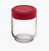 Cuisipro 6 Ounce Glass Jars (Set of 4), Glass/Red