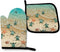 Turtles On The Beach Oven Mitts and Pot Holders Sets,Heat Resistant Non-Slip Cooking Gloves with Cotton Lining for Kitchen Baking Grilling BBQ