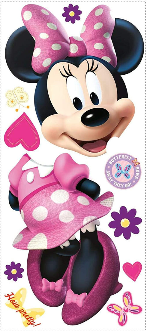 RoomMates RMK2008GM Minnie Bow-Tique Peel and Stick Giant Wall Decal