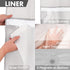 No Hooks Needed Shower Curtain with Snap-in PEVA Liner Set - Hotel Style with See Through Top Window, Machine Washable & Water Repellent, Gray, 71x74