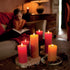 SPAAS Rustic Red Pillar Candles - 2.7" X 5" Decorative Candles Set of 4 - Clean Burning and Dripless Unscented Rustic Pillar Candles for Home Decorations, Party, Weddings, Spa, Restaurant