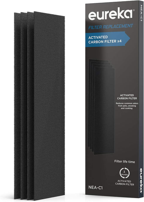Eureka Air Purifier NEA-C1, Activated Carbon Filter x 4, Replacement for InstantClear NEA120, Black