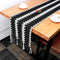 KERIQI Farmhouse Black and White Table Runner, Woven Table Runner with Tassels Fringe Table Linens Wedding Bridal Party Home D©cor Table Decorations