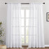 PONY DANCE Sheer White Curtains - Linen Curtains 84 inches Long for Living Room Delicate Back Tab Semi-Sheer Privacy Window Covering for Bedroom, 52" W x 84" L, 2 PCs