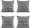 Tarolo Decorative Linen Throw Pillow Covers Cases Set of 4 Rustic Gray Love Rustic Gray You are My Favorite Partner Custom I Love You Forever Gray Rustic Gray Follow Pillow Cover Case 20x20 inches