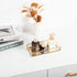Feyarl Gold Clear Glass Vanity Tray Jewelry Trinket Rings Earrings Organizer Perfume Collection Display Decorative Tray for Dressr Drawer Office Tabletop (7.87Inch)