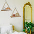 Hanging Shelves 3 Pack , POZEAN Wooden Floating Wall Shelves, Hanging Plant Shelf, Boho Wall Decor Shelves for Bedroom, Plants, Living Room, Office (Included 6 Ropes 3 Rings 3 Hooks and Anchors)