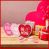 Valentine's Day Wood Sign Heart Shaped Wooden Sign Tabletop Centerpiece Decor Romantic Love Wooden Decor Freestanding Valentine's Day Table Decor for Valentine's Day Wedding, Red, Rose Red and Pink