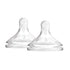 Dr. Brown’s Natural Flow® Level 3 Wide-Neck Baby Bottle Silicone Nipple, Medium-Fast Flow, 6m+. 100% Silicone Bottle Nipple, 2 Pack