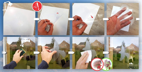 Anti-Collision Stickers to Prevent Bird Strikes on Window Glass - Set of 20 Silhouettes - Color: Translucent/Dusted - Window Clings Decals - Birds Prevention Deflectors Reflectors