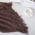BOURINA Throw Blanket Textured Solid Soft Sofa Throw Couch Cover Knitted Decorative Blanket, 50"x60" Brown