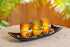 Natural Candlescape Set, 3 Decorative Candle Holders, Rocks and Tray