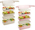 Bento Box Lunch Box for Adults Kids, 3-In-1 Meal Prep Container, 900ML Janpanese Lunch Box with Compartment, Wheat Straw, Leak-proof, Spoon & Fork, BPA-free 2 Pack