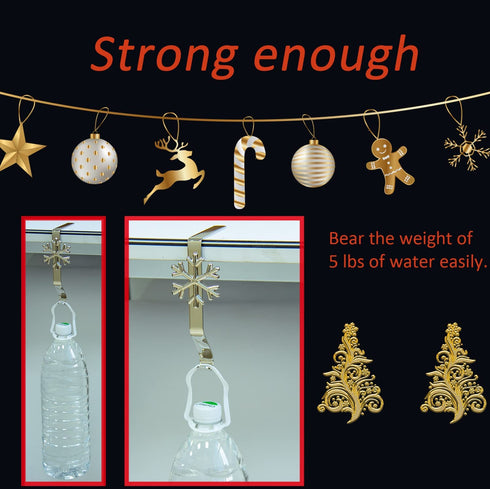 Christmas Stocking Holders for Mantle Set of 4 in 4 Styles, Weighted Stocking Hangers for Mantel Fireplace, Stocking Hooks for Xmas Decoration