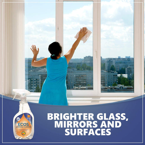 Earth Friendly Products ECOS Window Cleaner with Vinegar, 22-Ounce, (Pack of 3)