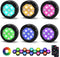 MFOX Under Cabinet Led Lighting, Closet Lights|Puck Lights with Remote, RGB Color Changing Dimmable Lighting¦ (Black, 6 Packs)