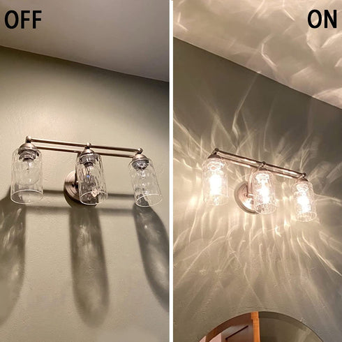Anmire Clear Water Ripple Glass Shade, Cylinder Light Fixture Replacement Globe or Cover with 1-5/8-Inch Fitter for Chandelier Wall Sconce Pendant Light, G0001