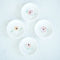 Set of 4 Floral Ring Holder Dish Bowls- Trinket Tray or Boho Plain White Jewelry Dish Tray Personalized - Gift Favor Ring Tray - CEDAR + INK
