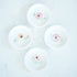 Set of 4 Floral Ring Holder Dish Bowls- Trinket Tray or Boho Plain White Jewelry Dish Tray Personalized - Gift Favor Ring Tray - CEDAR + INK