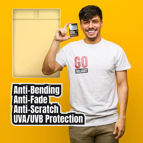 Semi Rigid Card Holder 50 Card Holders for Trading Cards and 50 Penny Sleeves Pokemon, Baseball Card Holder - Baseball Card Sleeves -3-5/16" x 4-7/8" Including 1/2" Lip - Trading Card Sleeves