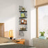 Alsonerbay Corner Shelf Wall Mount, 4 Tier Floating Shelves for Wall Storage, Rustic Wood Shelves for Bedroom Living Room Bathroom Kitchen Office (Black Cactus)
