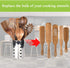 Wood Spurtles Kitchen Set, Acacia Wooden Kitchen Utensil Set,Wood Cooking Utensil, 100% Healthy Hard And Durable Wood Kitchen Utensils For Salad Stir, Cake Make And Pan-Fried Steak (5)