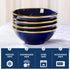 fanquare Porcelain Snack Bowls Set of 4, Blue Dipping Bowls, 9 oz Small Dessert Bowl for Ramen, Ice Cream, 5 Inch