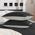Basic Beyond Duvet Cover King Size, Washed Microfiber Black/Grey Duvet Cover Set with Coconut Button Closure - 3 Pieces (1 Duvet Cover & 2 Pillowcases)