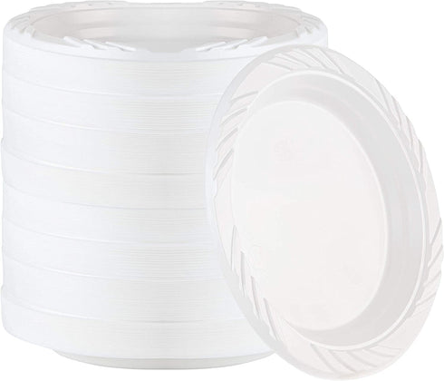 200 Count Disposable 6 Inch White Plastic Dessert Plates