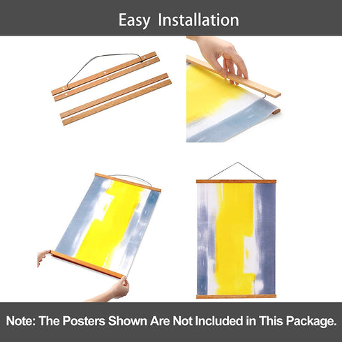 Magnetic Poster Hanger Frame, Teak Magnet Poster Frame 20x16 20x24 20x28 20x30 for Kids Paintings, Photos, Maps, Scrolls, Picture, Canvas Works and Art Prints