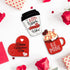 3 Pcs Valentine's Day Table Wooden Sign Coffee Mug Shaped Tabletop Decor Romantic Love Be Mine Decorative Table Centerpiece Signs Valentine's Day Tiered Tray Home Decor (Lovely Style)