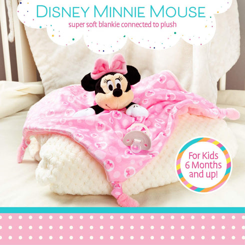 Disney Baby Minnie Mouse Plush Stuffed Animal Snuggler Blanket - Pink