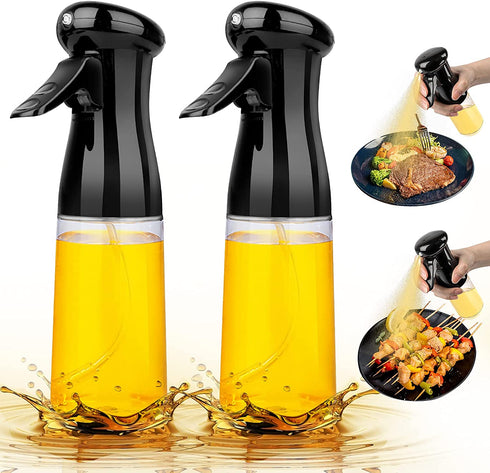 EEEkit 2 PACK Olive Oil Sprayer for Cooking, 210ml Olive Oil Dispenser Bottle Spray Mister- Refillable Food Grade Oil Vinegar Spritzer Sprayer Bottles for Air Fryer, Salad, Baking, Grilling, BBQ