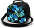 Aqua Flower Lunch Tote Lunch Bag Waterproof Reusable Lunch Box Portable Meal Bag Ice Pack For Kids Boys Girls